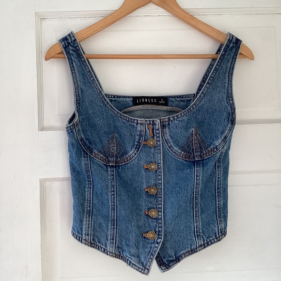 Lioness denim corset top small - Picture 1 of 4